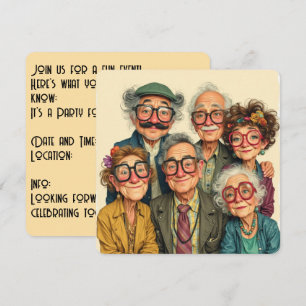 Funny Old Friends Celebration Invitation 