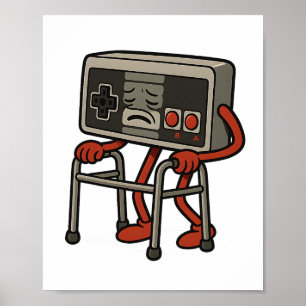 Funny Old Gamer Gaming Retro 80s 90s Video Game Ol Poster