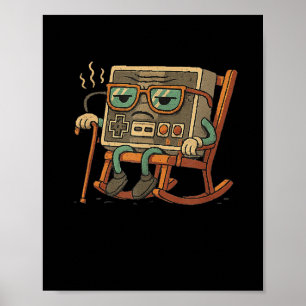 Funny Old Gamer Gaming Retro 80s 90s Video Game Ol Poster