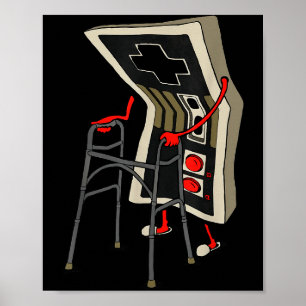 Funny Old Gamer Gaming Retro 80s 90s Video Game Ol Poster