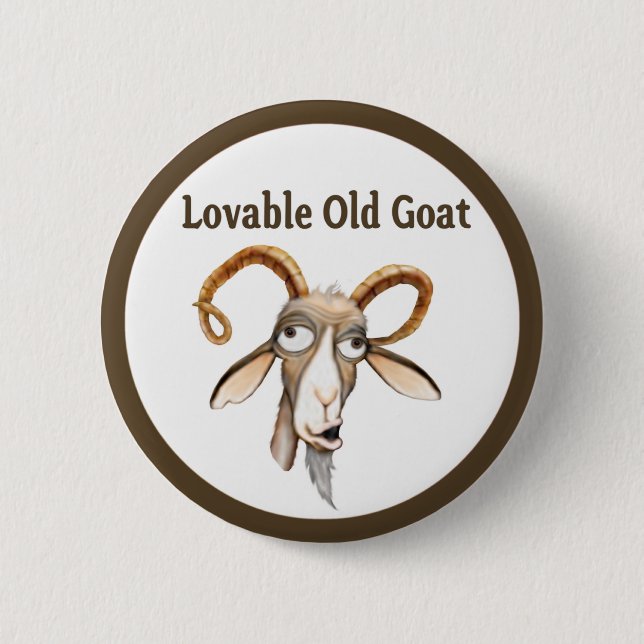 Funny Old Goat 2 Inch Round Button (Front)