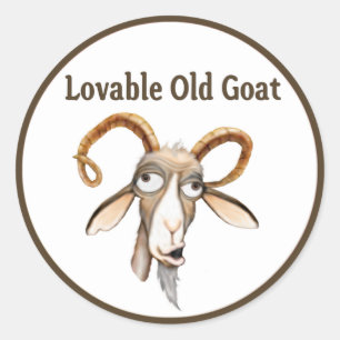 Funny Old Goat Classic Round Sticker