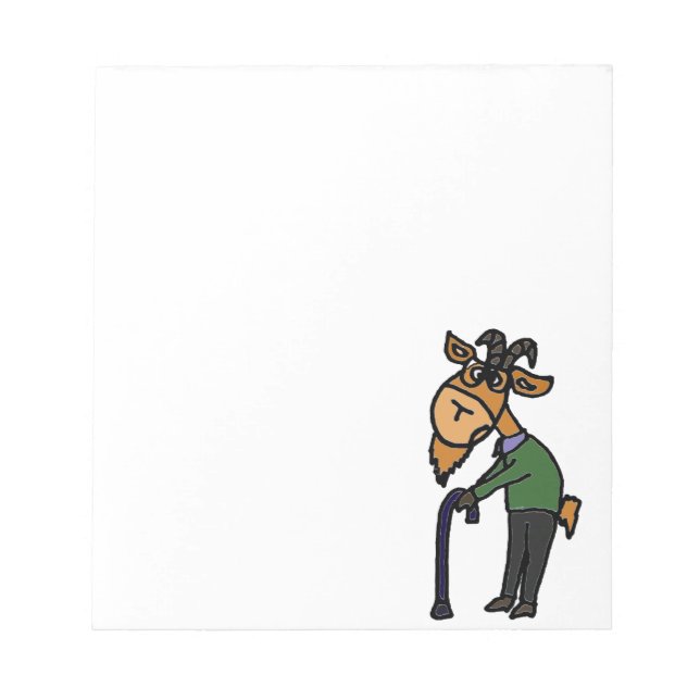 Funny Old Goat Original Art Cartoon Notepad (Front)