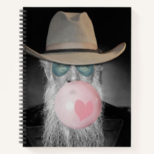 Funny Old Guy Chewing Bubble Gum Notebook