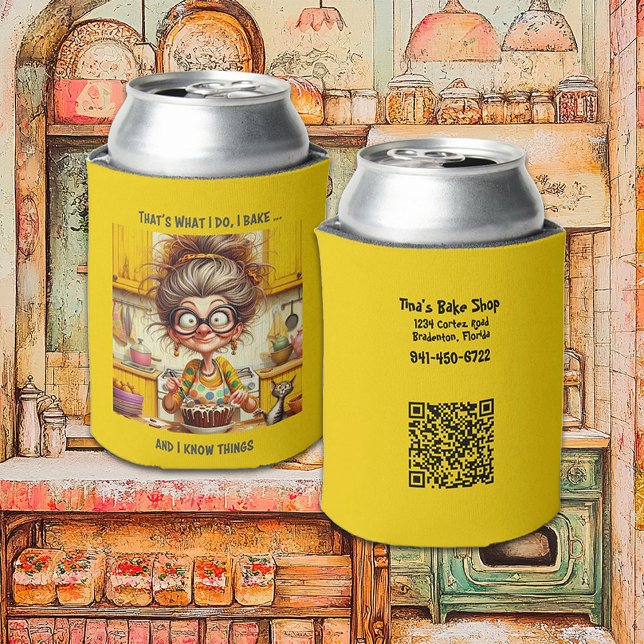 Funny Old Lady Baker’s Themed Can Cooler (Creator Uploaded)