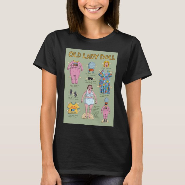 FUNNY Old Lady Paper Doll T-Shirt (Front)