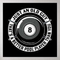 funny old man Billiards word art sports