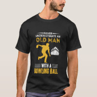 funny old man bowling sports word art