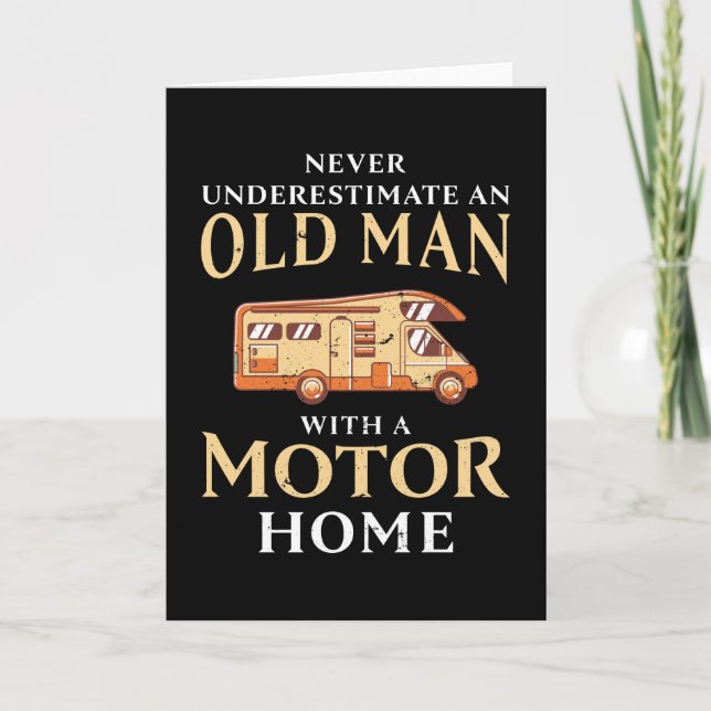 Funny Old Man Motorhome Christmas Gift Card (Front)