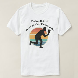 Funny Old Man Pickleball Paddle Player Retro T-Shirt