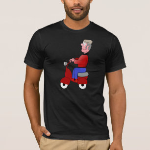 Funny Old Man Riding Red Scooter T-Shirt