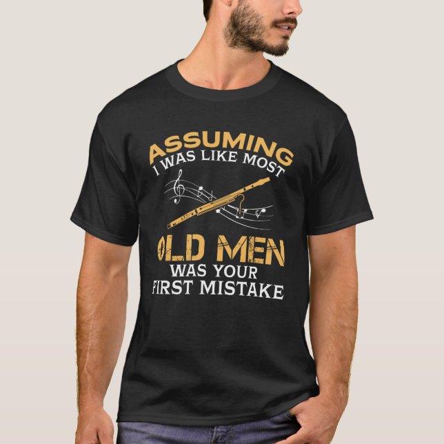 Funny Old Men Who Loves Bassoon T-Shirt (Front)