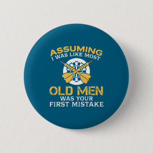Funny Old Men Who Loves Darting  2 Inch Round Button