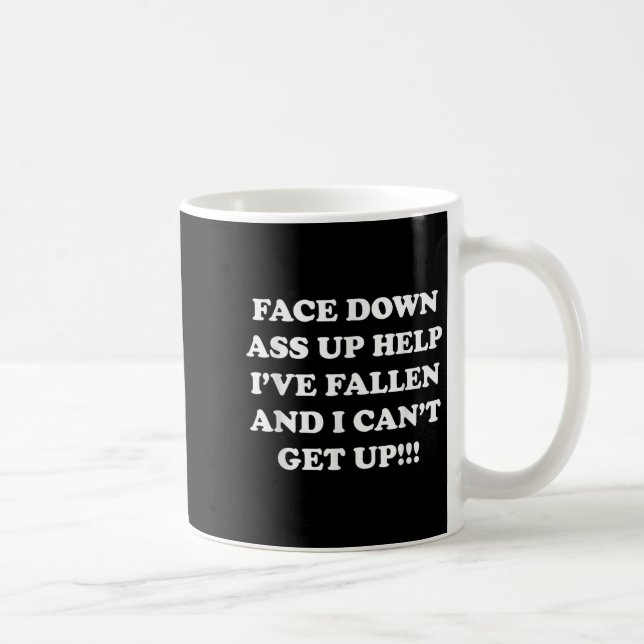 Funny Old People Face Down Up - Help I've Fallen A Coffee Mug (Right)