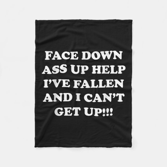 Funny Old People Face Down Up - Help I've Fallen A Fleece Blanket (Front)