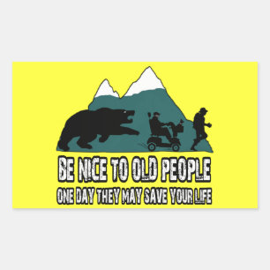 Funny old people sticker