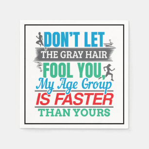 Funny Old Runner - Faster Age Group Running Napkin