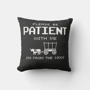 Funny Old-Soul Vintage Wagon Meme Design Throw Pillow
