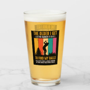 Funny Older Lost Golf Balls Saying Named Bar Glass
