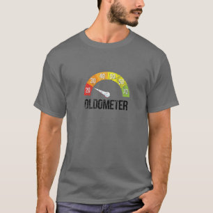 Funny Oldometer for 40th Birthday Gag Gift Graphic T-Shirt
