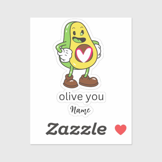 Funny Olive You Humour Add Name Customizable gift  (Sheet)