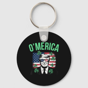Funny Omerica American Flag Donald Trump St Keychain