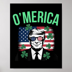 Funny Omerica American Flag Donald Trump St Poster