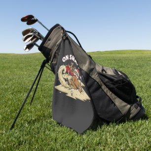 Funny "On Snap!" Gingerbread Man Christmas Golfing Golf Towel
