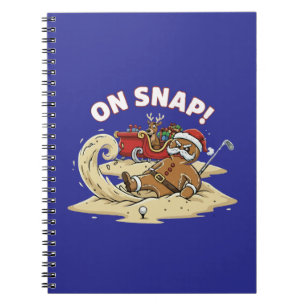 Funny "On Snap!" Gingerbread Man Christmas Golfing Notebook