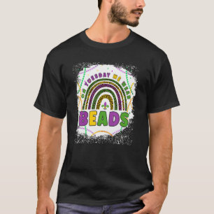 Funny On Tuesday We Wear Beads Leopard Rainbow Mar T-Shirt