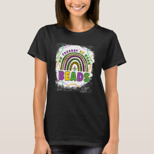 Funny On Tuesday We Wear Beads Leopard Rainbow Mar T-Shirt