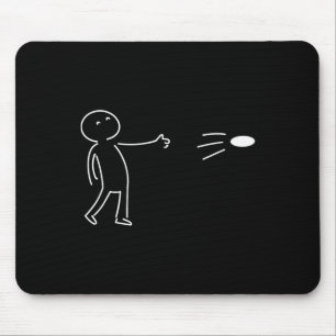 Funny One Line Art Disc Golf Player Sket Golfer Go Mouse Pad
