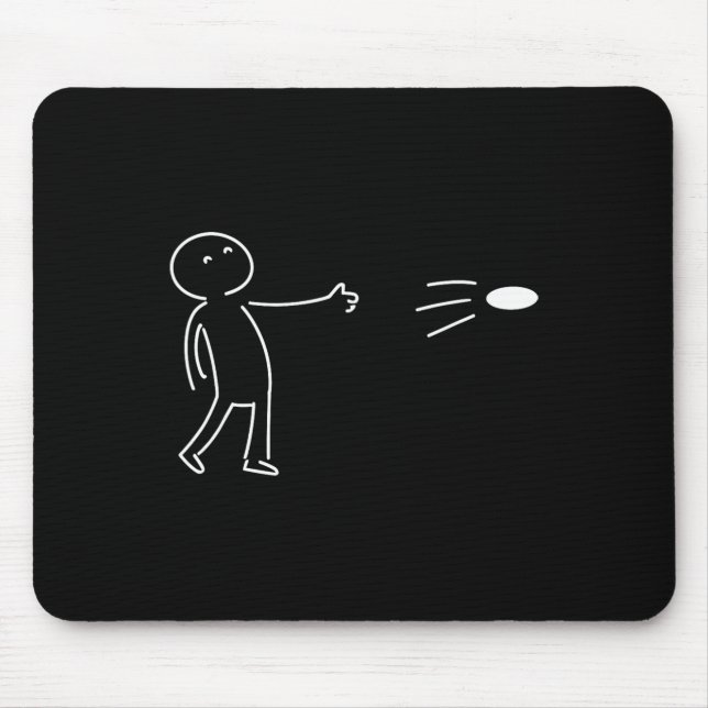 Funny One Line Art Disc Golf Player Sket Golfer Go Mouse Pad (Front)