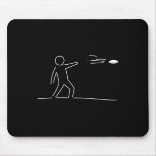 Funny One Line Art Disc Golf Player Sket Golfer Go Mouse Pad