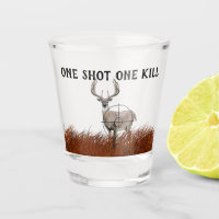 Funny ONE SHOT ONE KILL Buck Deer Silhouette