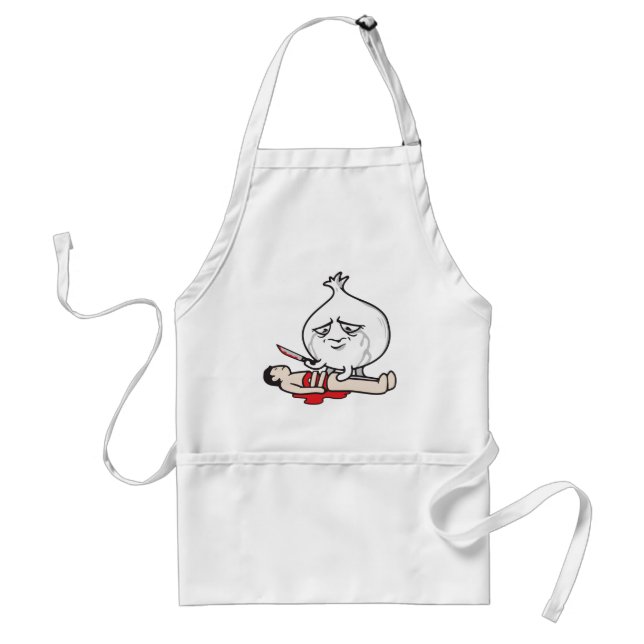 Funny Onion Crying, Cutting Human Standard Apron (Front)