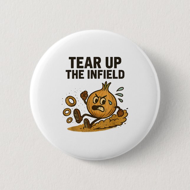 Funny Onion Rings Baseball Base Infield Glove Soft 2 Inch Round Button (Front)