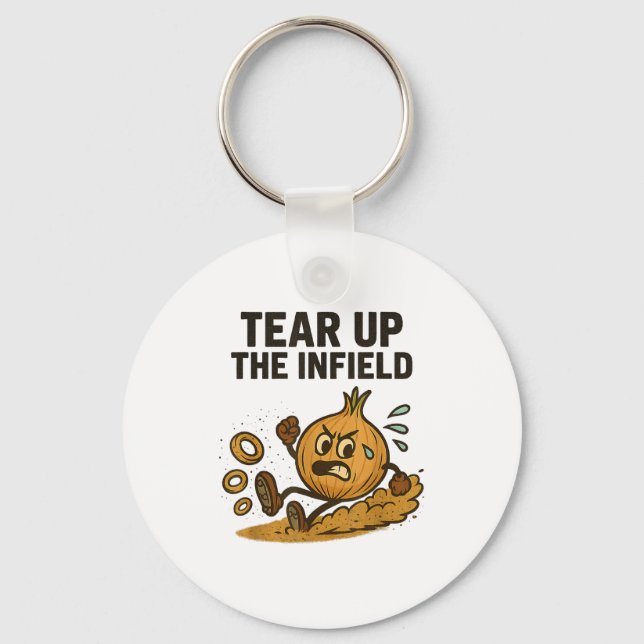 Funny Onion Rings Baseball Base Infield Glove Soft Keychain (Front)