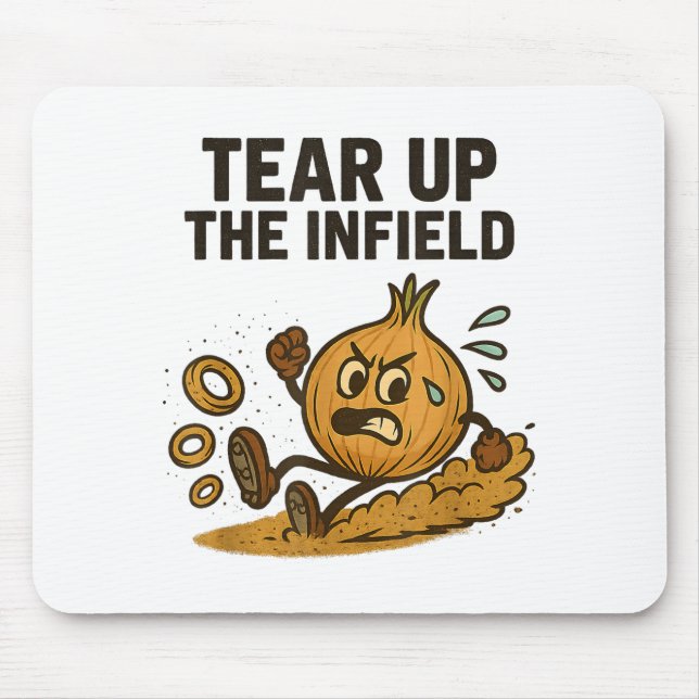 Funny Onion Rings Baseball Base Infield Glove Soft Mouse Pad (Front)