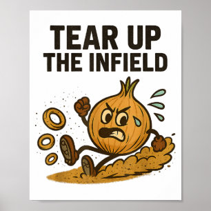 Funny Onion Rings Baseball Base Infield Glove Soft Poster