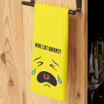 Funny Onions Emoticon Sad Crying Face Emoji Kitchen Towel<br><div class="desc">This sad little emoji face is having a bad day because someone is cutting onions.  You can change the text though if you want!  Crying face with a bright yellow background.  Fun gift for friends or family.  Funny Onions Emoticon Sad Crying Face Emoji kitchen towel.</div>