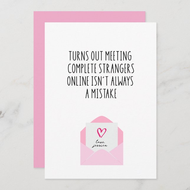 Funny Online Dating Valentine’s Day Card (Front/Back)