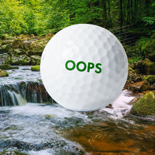 Funny 'Oops' Humour Joke Quirky Novelty Golf Balls