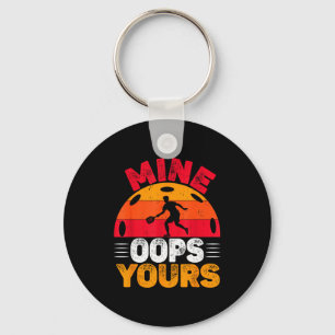 Funny oops pickleball duo paddle players sport keychain