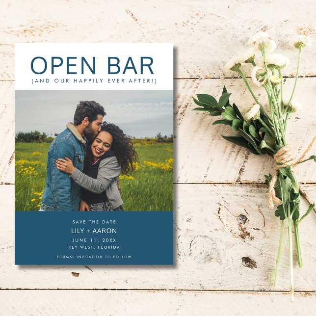 Funny Open Bar Photo Wedding Save the Date (Funny Open Bar Photo Wedding Save the Date)