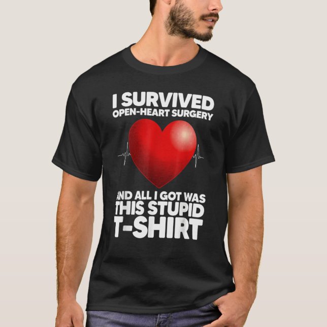 Funny Open Heart Surgery Art For Men Women Heart T T-Shirt (Front)