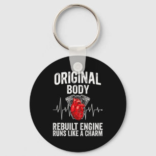 Funny open heart surgery for men women rebuilt keychain