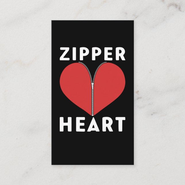 Funny Open Heart Surgery Recovery Bypass Business Card (Front)