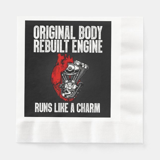 Funny Open Heart Surgery Recovery Survivor Gift Me Napkin (Front)