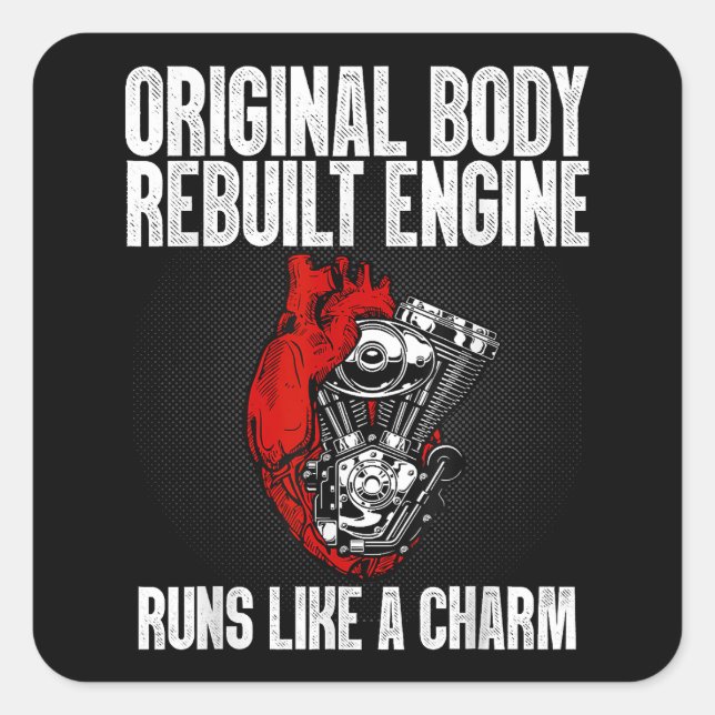 Funny Open Heart Surgery Recovery Survivor Gift Me Square Sticker (Front)